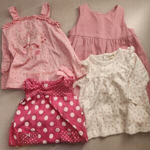 Mixed Name Brand Bundle of Baby Girl Pink Outfits 6-9 Months 4 Pieces
